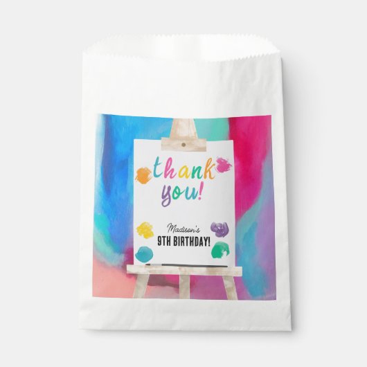 Kunst schilderij ambachtelijke kunstenaar verf ver bedankzakje (Voorkant)