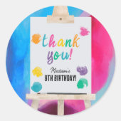 Kunst schilderij ambachtelijke kunstenaar verf ver ronde sticker (Voorkant)