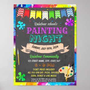 Kunst schilderij fondsenwerving evenement sjabloon poster