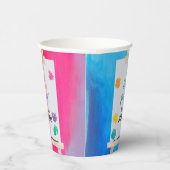 Kunst Schilderij Kunstenaar Verjaardag Thema Papieren Bekers (Rechts)