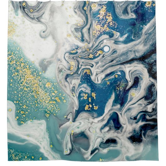 Kunst, schilderij - Natuurlijke grijze kleur: meta Douchegordijn (Voorkant)