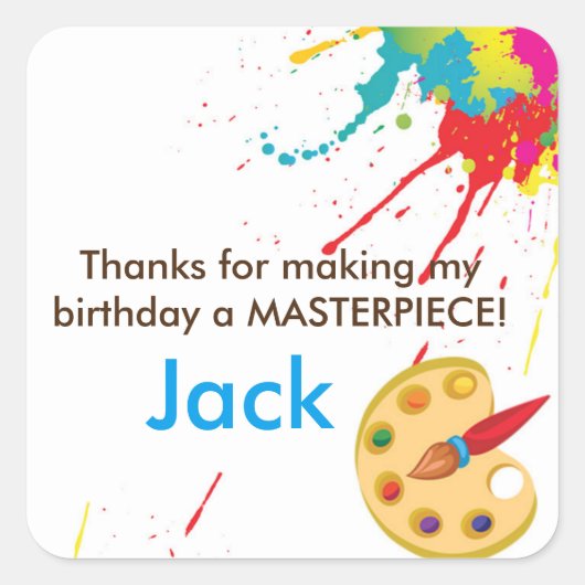 Kunst Schilderij Partij gunst goodie bag stickers (Voorkant)