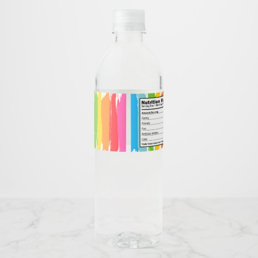 Kunst Schilderij Verjaardagsfeestje Waterfles Labe Waterfles Etiket (Achterkant)