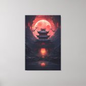 Kunst Schilderij Yin en Yang brug en tempel Canvas Afdruk (Voorkant)