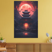 Kunst Schilderij Yin en Yang brug en tempel Canvas Afdruk (Insitu (Woonkamer))