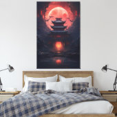 Kunst Schilderij Yin en Yang brug en tempel Canvas Afdruk (Insitu (Slaapkamer))