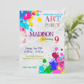 Kunst / Schilderpartij Verjaardag Uitnodiging (Staand voorkant)