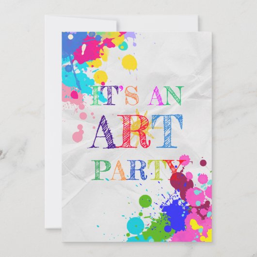 Kunst / Schilderpartij Verjaardag Uitnodiging (Achterkant)