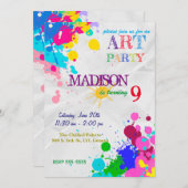 Kunst / Schilderpartij Verjaardag Uitnodiging (Voorkant / Achterkant)