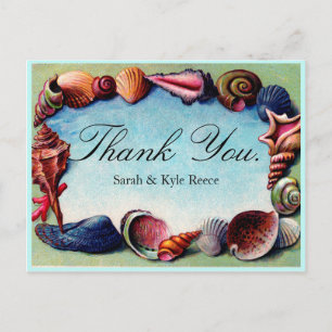  kunst Seashell Dank u Briefkaart