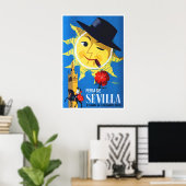 Kunst Sevilla Spanje Reisposter Spaanse Print 1965 (Thuiskantoor)