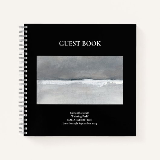 Kunst Show Exhibition Guest Book Black and White Notitieboek (Voorkant)