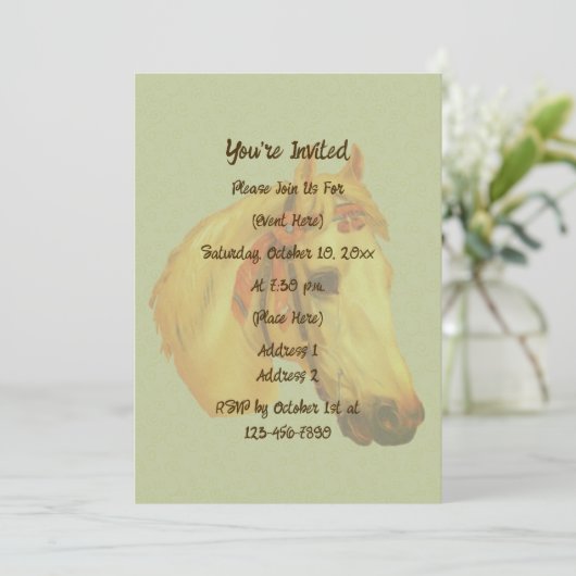  kunst Show Horse Party Kaart (Staand voorkant)