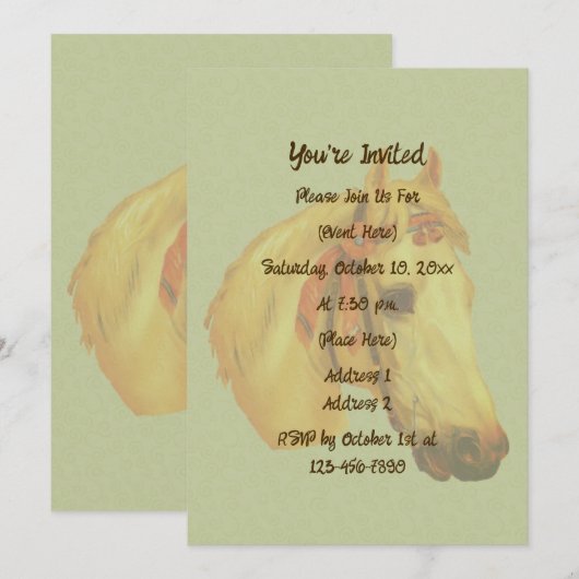  kunst Show Horse Party Kaart (Voorkant / Achterkant)