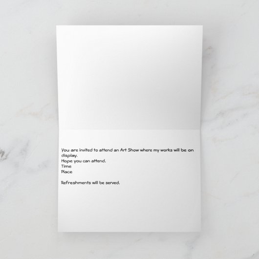 Kunst Show Uitnodiging, rood, Geel Digitaal Ontwer (Binnen)