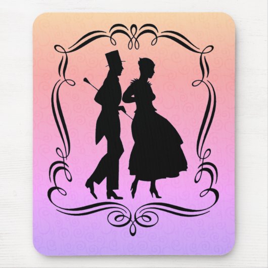  Kunst Silhouette Elegant Couple Muismat (Voorkant)