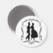  Kunst Silhouette Elegant Man Woman Magnet (Voorkant / Achterkant)