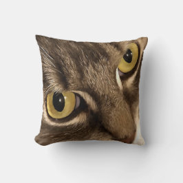 Kunst sluit Kat Portret Eyes en Nose op Kussen