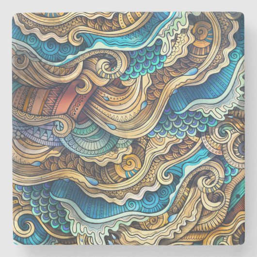  kunst stenen onderzetter (Voorkant)