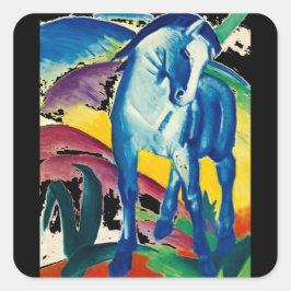 Kunst sticker, Franz Marc, The Blue Horse Vierkante Sticker