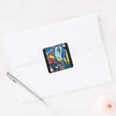 Kunst sticker, Franz Marc, The Blue Horse Vierkante Sticker (Envelop)