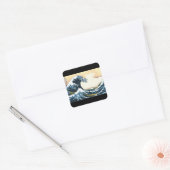 Kunst sticker, Hokusai, De Grote Golf Vierkante Sticker (Envelop)
