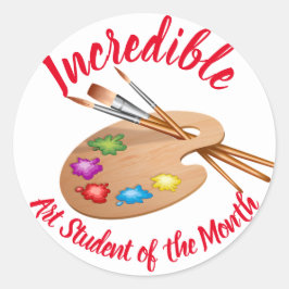 Kunst Student van de maand Ronde Sticker