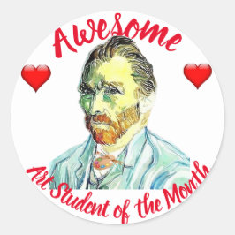 Kunst Student van de maand Ronde Sticker