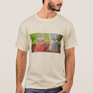 Kunst T-shirt met fijne stijl Cafe