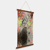 Kunst Tapijt - Pueo Hangend Wandkleed (Gebogen)