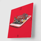 Kunst tegen vuurmotor, vierkant wandslot vierkante klok (Hoek)