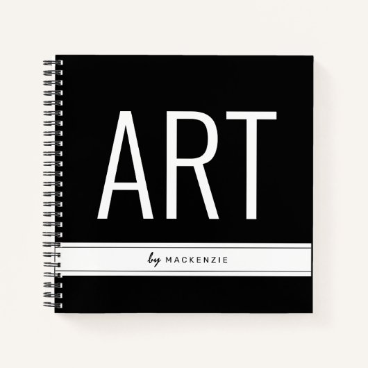 Kunst Tekenboek met Naam Notitieboek (Voorkant)