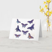 Kunst ter illustratie van  blauwe vlinders kaart (Gele Bloem)