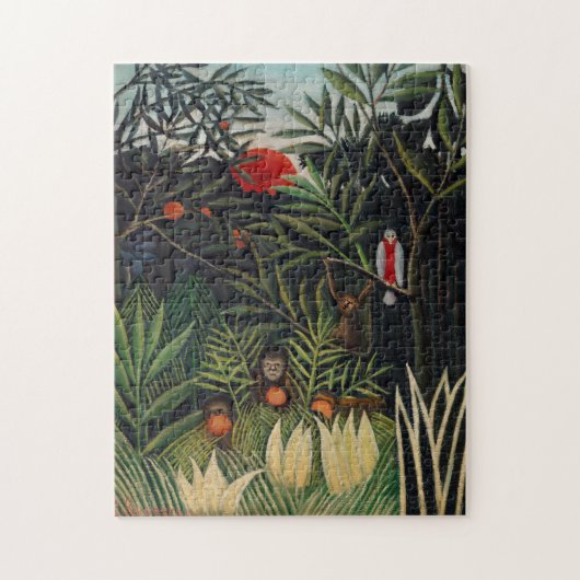 Kunst ter illustratie van  bosapen en vogels legpuzzel (Verticaal)