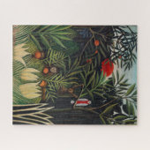 Kunst ter illustratie van  bosapen en vogels legpuzzel (Horizontaal)