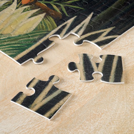 Kunst ter illustratie van bosapen en vogels legpuzzel (Zijkant)