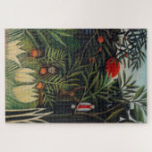 Kunst ter illustratie van bosapen en vogels legpuzzel (Horizontaal)