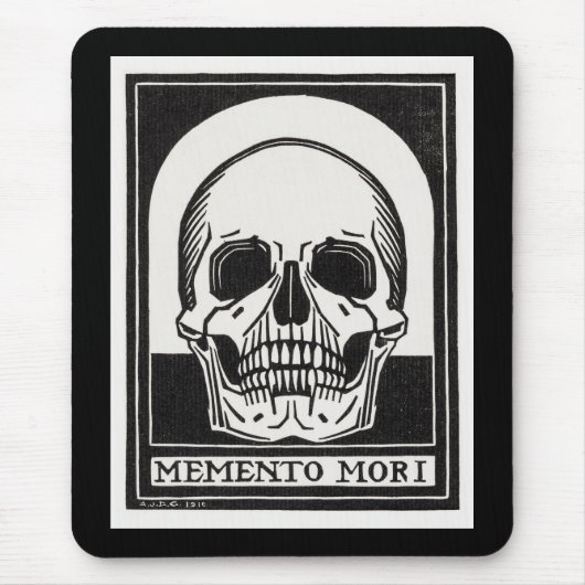 Kunst ter illustratie van de  Memento Mori Skull Muismat (Voorkant)