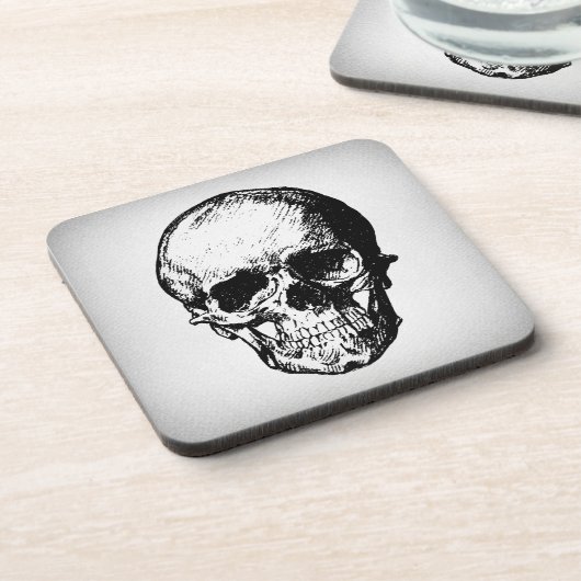 Kunst ter illustratie van de schedel  bier onderzetter (Linkerzijde)
