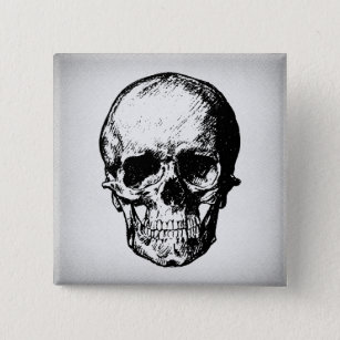 Kunst ter illustratie van de schedel  vierkante button 5,1 cm