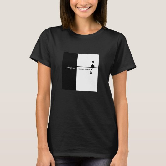 Kunst ter illustratie van elegante zwarte kat t-shirt (Voorkant)
