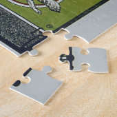 Kunst ter illustratie van  fietsdame en hond legpuzzel (Zijkant)