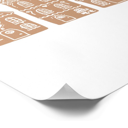 Kunst ter illustratie van Gingerbrood House Villag Poster (Hoek)