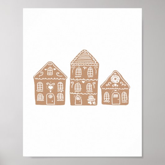 Kunst ter illustratie van Gingerbrood House Villag Poster (Voorkant)