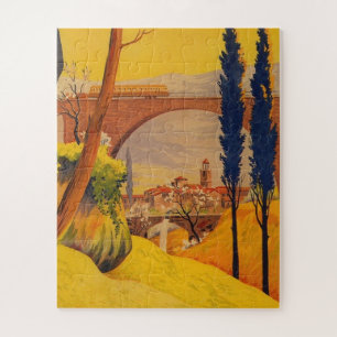 Kunst ter illustratie van het Frans Spoorwegvervo Legpuzzel