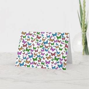 Kunst ter illustratie van  kleurrijke vlinders kaart