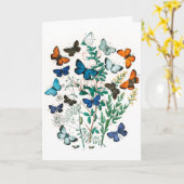 Kunst ter illustratie van  kleurrijke vlinders kaart (Gele Bloem)