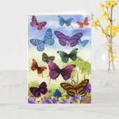 Kunst ter illustratie van  kleurrijke vlinders kaart (Gele Bloem)