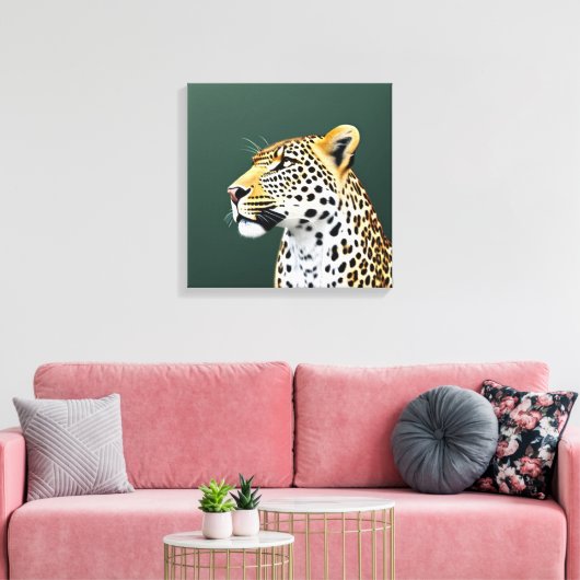 Kunst ter illustratie van leopard canvas afdruk (Insitu (Woonkamer))