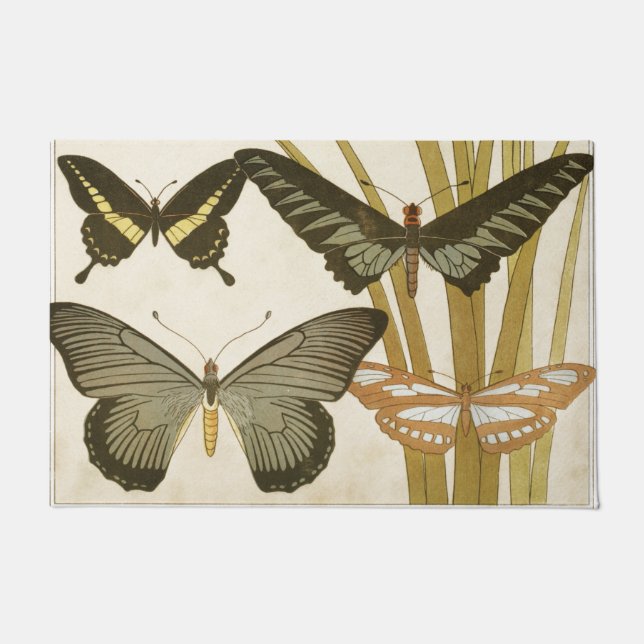 Kunst ter illustratie van  papillon Butterflies Deurmat (Voorkant)